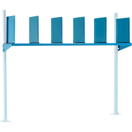 Global Industrial Upper Shelf & Dividers For 60inW Packing Workbench, Blue 493690BL